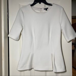 Ann Taylor ivory peplum top size small